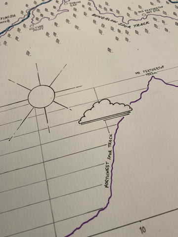 GSER 28km Hand-drawn and personalised map by Local Artist Mat Vaughan